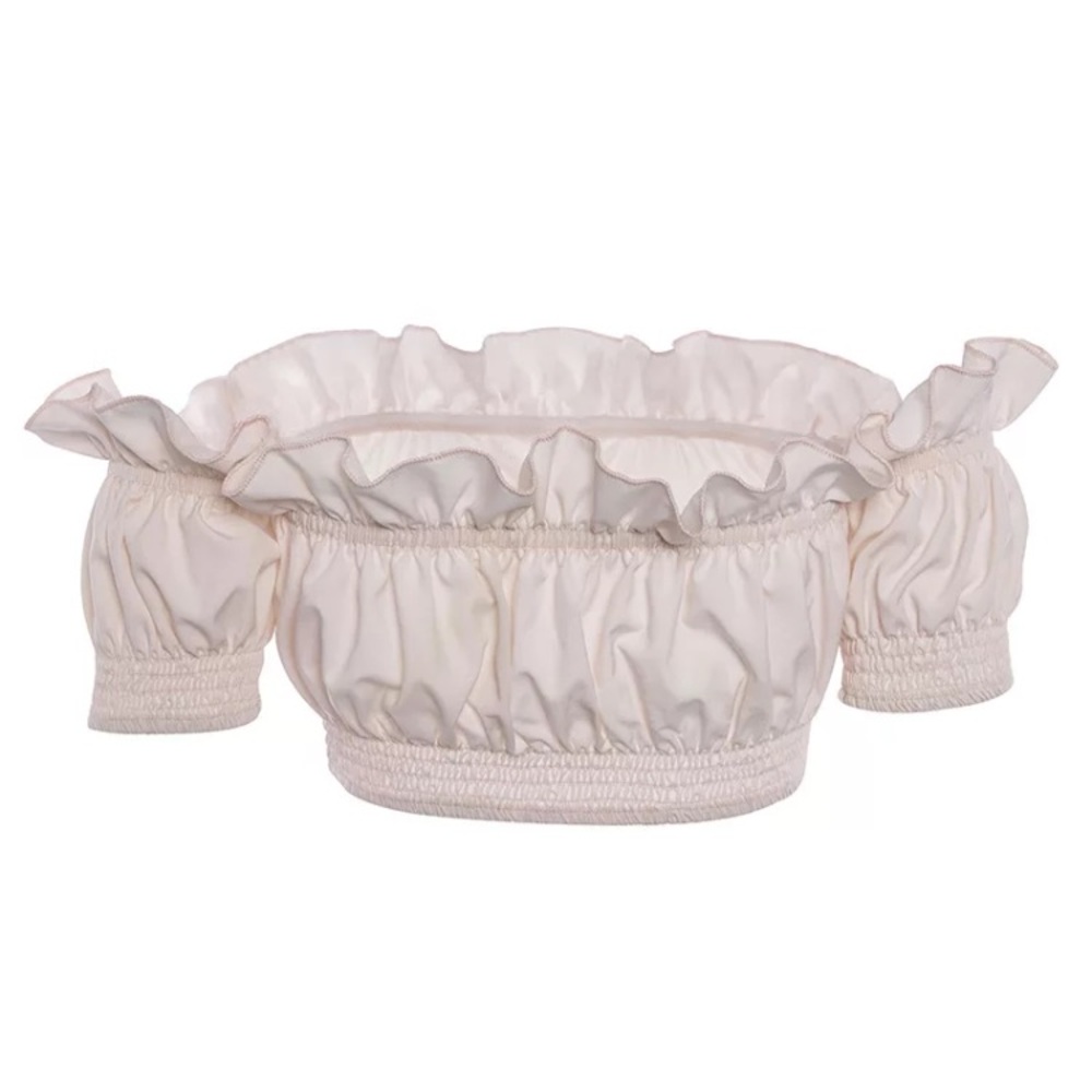 🆕Shelby Pink Off the Shoulder Ruffle Crop Top - Picture 5 of 6